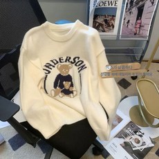 캐시미어 임부복 스웨터 추동복 곰돌이 니트 상의 춘추루즈