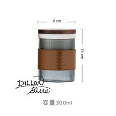 狄倫思 300ml 玻璃泡茶杯 茶水分離設計, 1個, 磨砂白＿簡約雅致皮套杯組（不含皮包配件）