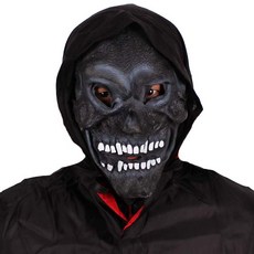 공연 할로윈 연극 분장 파티 공포체험 엽기 흰이빨후드가면, 1개, 상세페이지 참조