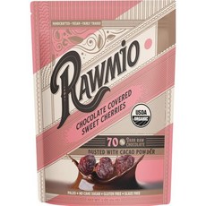 Rawmio 초콜릿 코팅 라미오 달콤한 체리 생것 비건 70% 다크 6팩 2온스, 카카오/ 체리