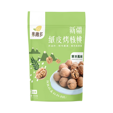 果趣多新疆紙皮烤核桃500g-草本風味 非油炸健康零食 精選185薄殼核桃, 500克(17.6oz), 2個