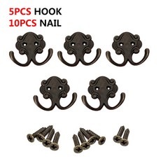 조각 포장 후크 아연 합금 주방 옷걸이 도어 후면 코트 후크, 5PCS 후크