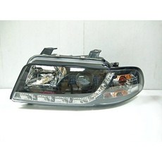 ADT車燈.車材 奧迪A4 B5 (95-00) 類R8 LED燈眉黑底魚眼大燈組，提升夜間行車安全, 1個
