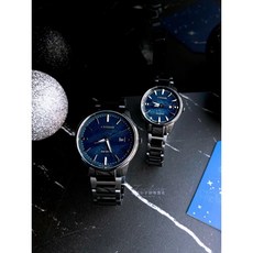 CITIZEN 星辰 Eco-Drive 光動能天川銀河限定情侶對錶 BM7595-89L EW2595-81L