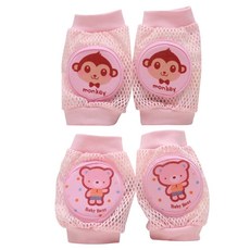 F.Planning 幼兒兒童護膝 2入 幼兒網狀氣墊護膝, 粉色 B2p