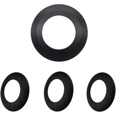 크롬 광택 플라스틱 링 트림 4개 세트 장식용 56인치 조명기구 매입등 캔 라이트 커버 외경 759인치 내경 444인치 두께 037인치, Black, Trim Ring, Black