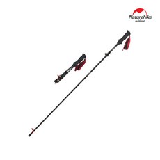 네이처하이크 ST07 에스커 카본 5단 스틱 초경량 등산 접이식 트레킹폴, 낱개-레드1EA, 1개