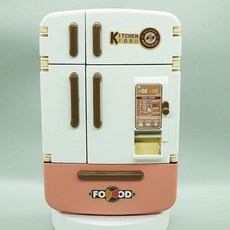 仿真冰箱 雙開門 兒童玩具 廚房過家家 益智禮物, 大冰箱少女粉+5冰塊 送5個蒸籠食玩, 1個