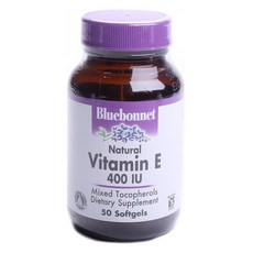 Bluebonnet 維他命E 400IU軟膠囊 無麩質 無糖, 50顆, 1罐