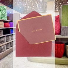 메세지카드 고백 축하 기프트 기념일 봉투 엽서, 와인색