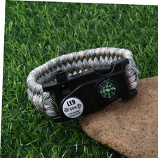 T형칼 이시아르 그레이 생존팔찌 LED등 나침반 호루라기, 본상품