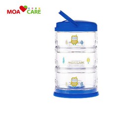 모아케어 타원형 분유케이스 3단 BPA free 휴대용, 타원형3단 분유케이스-블루, 1개