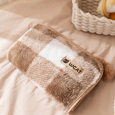 WCAT 寵物毛毯 冬季保暖 加厚 貓咪毯子 狗狗睡墊 AirWarm法蘭絨, 洛米棕, 1個