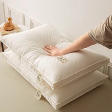 LINSHU 편한 호텔 베개 부드러움 푹신함, 2개, 아이보리