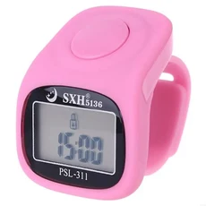2019년 신형 6자리 디지털 LCD 핸드 탈리 카운터 8채널 전자 시간 링 기도 LED 기능 실리콘 신제품 무료배, 05 Pink