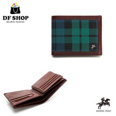 SANDIA POLO 經典綠格系列 牛皮多功能左右翻短夾