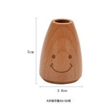 家用創意木質迷你笑臉牙簽筒, 1個, 1個裝