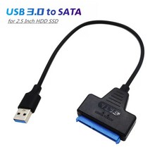 SATA USB 3 0 어댑터 2 5인치 외장 HDD SSD 22핀 케이블 6Gbps, 1개, USB 3.0