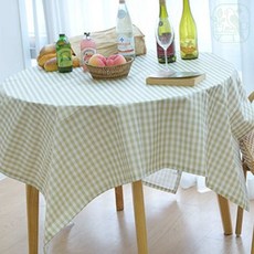하다스 원형테이블보 식탁보 그린 140x140cm