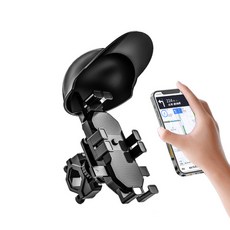 機車手機架 腳踏車手機架 後照鏡支架 車把支架 遮陽手機架 外送手機支架 擋雨手機支架 安全帽八爪支架, 車把手機架, 黑色, 車把款