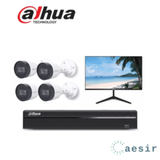 다후아 IP NVR1104HS-P-S3/H NVR 1대+IPC-HFW1260T-S6(3.6mm) 4대+DHI-LM22-B200 1대 200만화소 CCTV패키지, HDD(저장장치) 미포함