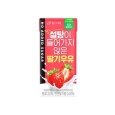 빙그레 설탕이 들어가지않은 딸기우유 190ml 12개입/무배, 12개