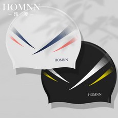 硅膠游泳帽男大號防水不勒頭硅膠條紋泳帽男成人長髮時尚泳帽, 1個, 單泳帽,白條紋泳帽