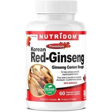 캐나다 NUTRIDOM 뉴트리돔 파낙스 진생 한국산 홍삼 캡슐, 60정, 4개