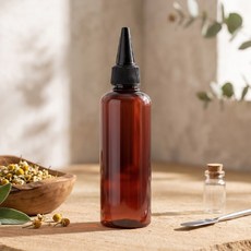 블랙 뾰족캡 브라운 100ml 플라스틱 화장품용기 공병 소분병 여행, 1개