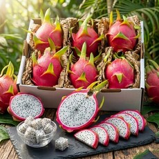 베트남 화이트 용과 정식수입 생과, 1박스, 5kg(8과)