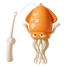 【Rising】跳舞章魚 禮物 交換禮物 扭扭章魚 跳舞八爪魚 魔性跳舞 自動感應避障 解壓玩具, 橘色, 1個, （附贈專用釣竿）