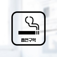디자인황소 픽토그램 스티커 매장 카페 데코 시트지 레터링 05 흡연구역, 1개, 05 흡연구역 사각 한글 블랙