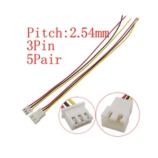 10Pcs 마이크로 JST XH 2.54mm 피치 2/3/4/5/6 핀 수 플러그/XH2.54 암 소켓 연장 리드 와이어 케이블 커넥, 13 5Pair 3Pin-JK
