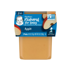 Gerber 내추럴 포 베이비 2nd Foods 사과맛 2팩, 사과(Apples), 226g