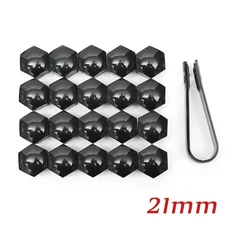 너트 자동차 휠 캡 타이어 허브 나사 녹 방지 보호 커버 장식 액세서리 17mm 19mm 21mm 20 개, 20pcs black 21mm, 04 20pcs black 21mm