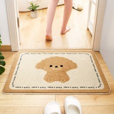 흡수성 욕실 발매트 미끄럼방지 플러시, 60x90cm (가정용) 셰르파, 1개, 카키색 모피 볼 직사각형