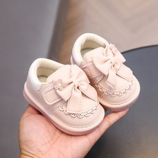 嬰幼兒軟底學步鞋 女童公主鞋 軟皮鞋 蝴蝶結碎花邊