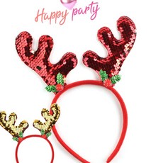 디케이원 용품 크리스마스 루돌프 스팽글헤어밴드