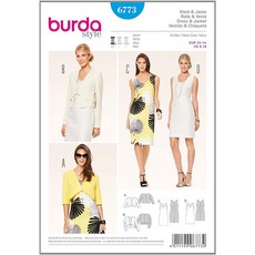 Burda B6773 Pattern of Dress and Jacket 34-44 110072, Burda B6773 Pattern of Dress a