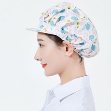 廚房工作帽 透氣防油煙廚師帽 七彩花圖案, 初春果實