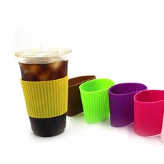 16온스용 실리콘 아이스커피 컵홀더 일회용컵홀더 투명컵홀더 커피홀더 핫컵홀더, 1개, 1개입