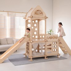 어린이 실내 놀이터 확장형 키즈타워로 아이 놀이 완성! 이솝큐브 타워 플러스, 원목, 1세트
