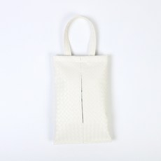 新款車載紙巾盒 編織皮革汽車掛式抽紙盒 多功能DIY汽車內飾用品, 1個, 編織掛式紙巾盒白色