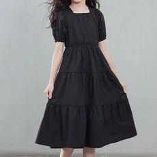 besteffie 여아 면 원피스 심플 러블리 아동 A라인 프릴 드레스 소녀 봄여름 데일리룩 14세 이상