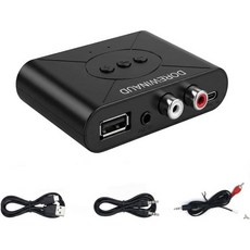블루투스 5.3 오디오 수신기 스테레오 USB 플래시 드라이브 NFC 원터치 연결 차량용 스피커 무선 헤드폰 수신 모드를 지원하는 RCA 어댑터 기기용 258374