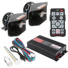 자동차 사이렌 오로라 전자혼 렉카차 스피커 싸이렌 앰프, 단일 스피커, 범용, 400W 블랙 엣지 스피커 2개 포함