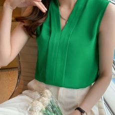 OHS-TSS687 4컬러 민소매 블라우스 슬리브리스 이너웨어 보들보들 이너티 여성나시