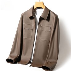 COSYEVNO 남성 가죽 자켓 가을 빅사이즈 루즈핏 스타일리쉬한 슬림핏 심플 비즈니스 통근 긴팔 코트 lyjnspjk-5