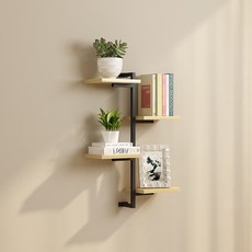 墻上花架鐵藝實木置物架壁掛一字隔板層板書架裝飾多層免打孔牆壁置物架置物架收納架陳列架儲物架居家收納廚房收納浴室收納, …4層淺胡桃黑架---藝濤工廠直發