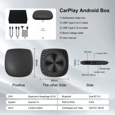 2025 스마트 AI 안드로이드 박스 3-in-1 무선 카플레이 오토 14 시스템 퀄컴 옥타 8코어 LTE 와이파이 모든, 02 8-Core 4-64GB